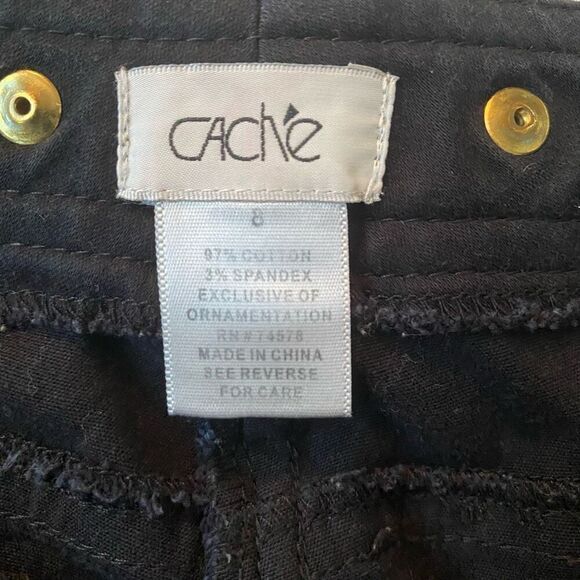 Cache women 8 cotton blend crop ankle pants black - Picture 7 of 11